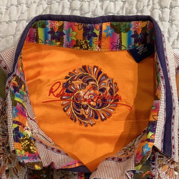 ROBERT GRAHAM / Size M / Long sleeve Dress Shirt / Fancy Orange Purple - Picture 3 of 3